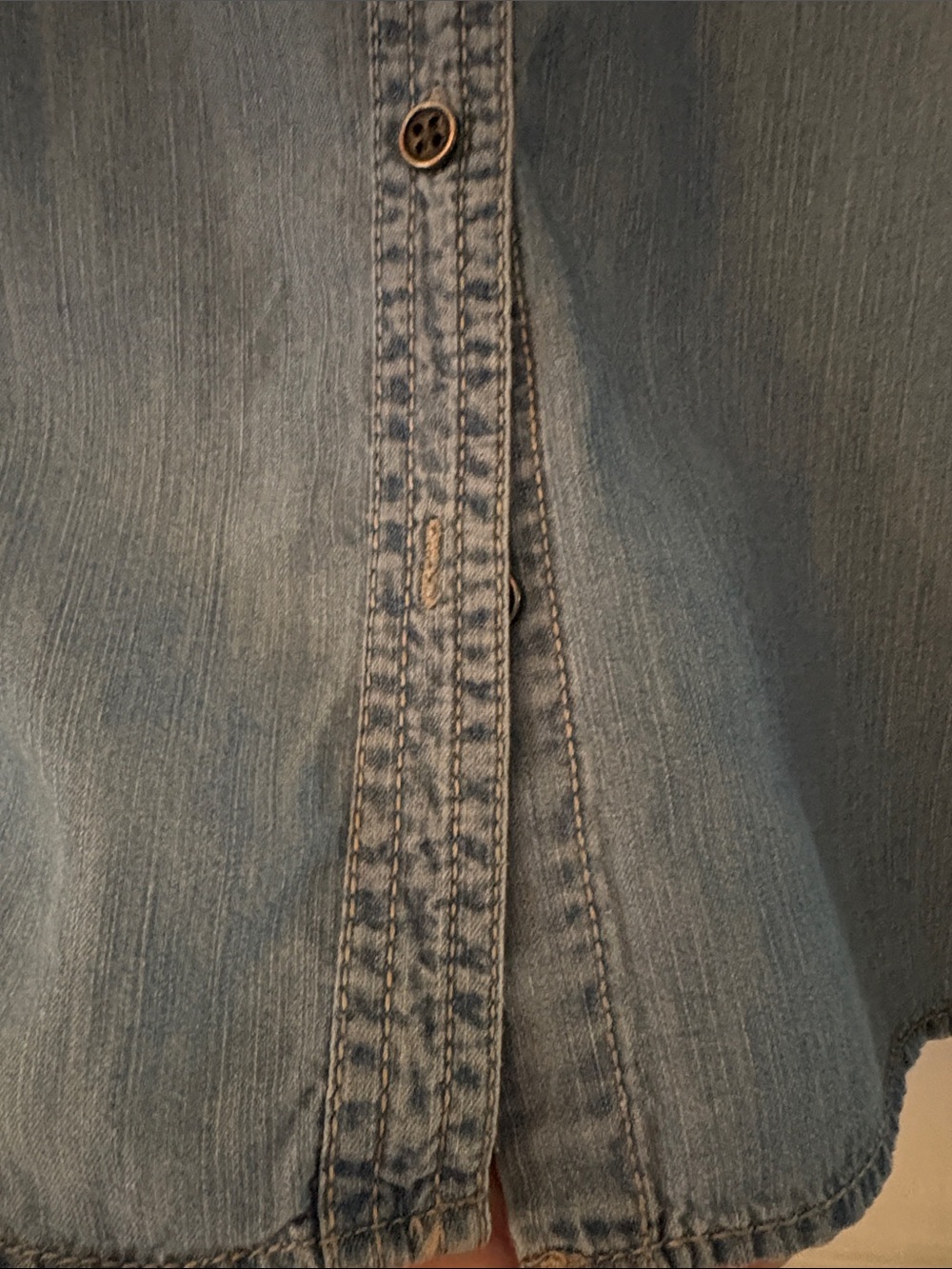 Sonoma Light Blue Denim Button-Down Shirt - Picture 6 of 13